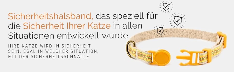 Нашийник для кота Pettsie з безпечною застібкою та браслетом дружби, міцна бавовна, D-подібне кільце для аксесуарів, регульований розмір 19-29 см (12,7 - 20,3 см, жовтий)