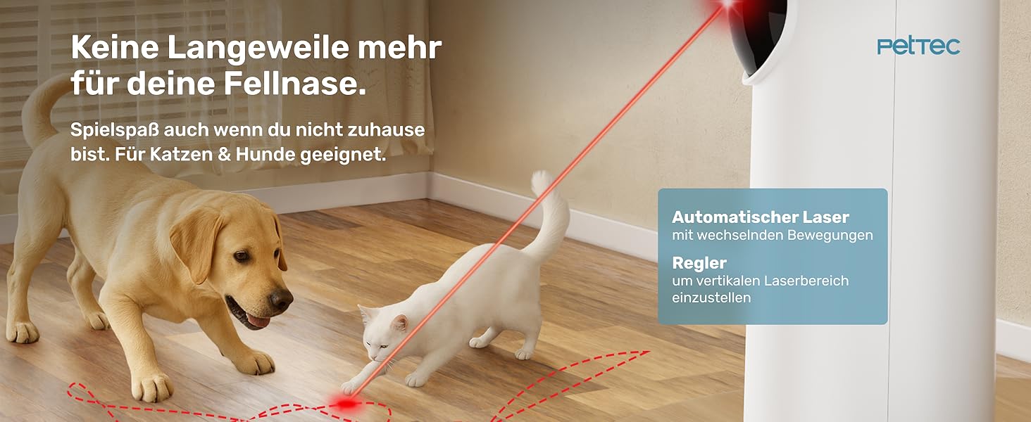 Автоматичний лазерний вказівник для котів PetTec® - інтерактивна іграшка для котів, 24/7 зайнятість