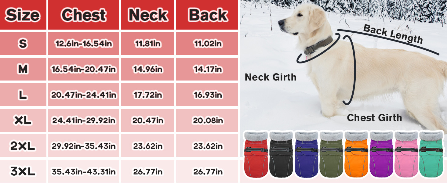 Тепла куртка для собак Lelepet: флісова підкладка, захист від вітру та води, для великих собак (L, Червоний)