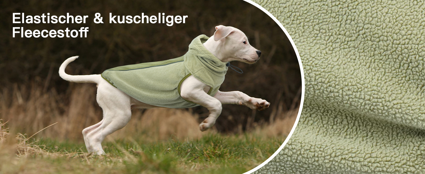 Теплий зимовий пуховик для собак Katzinst - теплий пуховик для собак з захистом живота, флісовий, для великих собак, зелений (2XL)