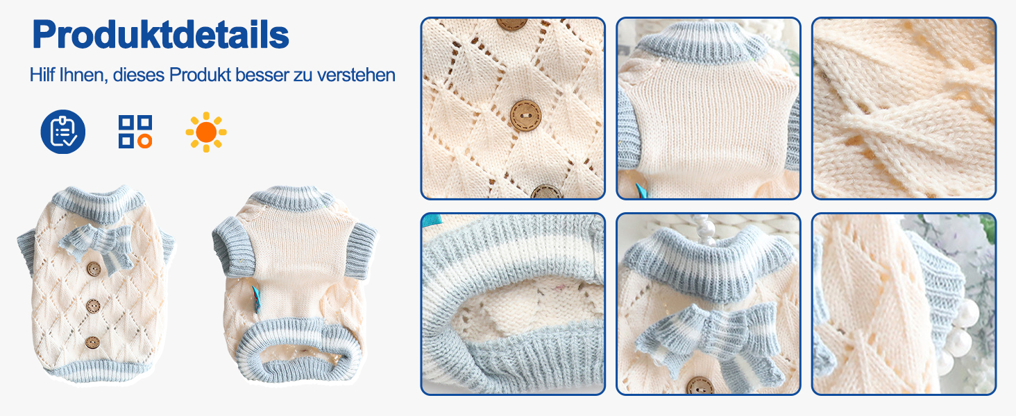 Теплий пуловер для кота та собаки Galatée, зимовий пуловер для домашніх тварин, зручний в'язаний пуловер для кота та собаки (S, смужка кава)