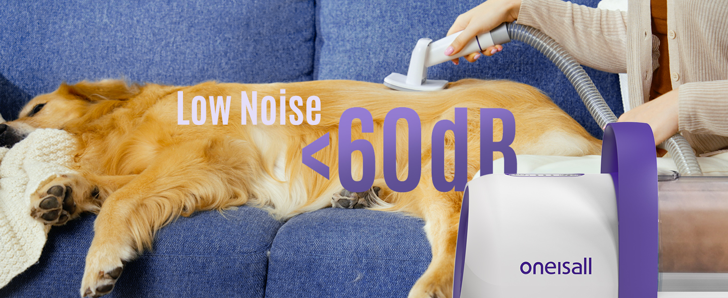 Набір для догляду за собакою Oneisall – пилосос для видалення шерсті з 4 насадками, фіолетовий