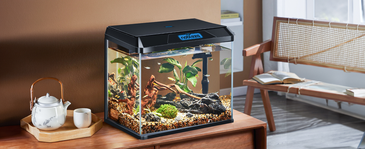 Акваріум Nobleza Mini Комплект, 54л з LED-підсвіткою та фільтром, білий