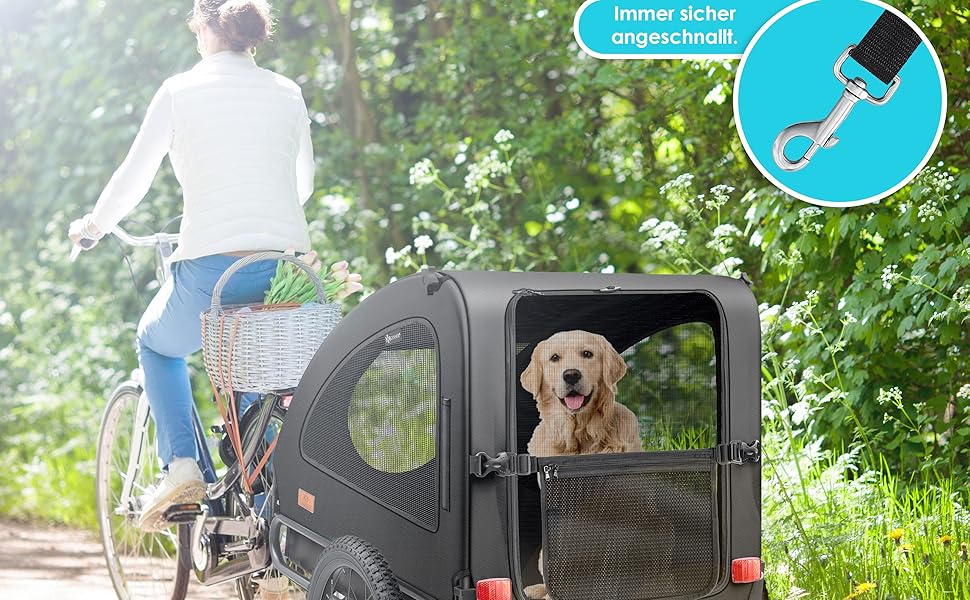 KESSER® Будиночок-перевозка для собак Боксер 2-в-1, великий (250л), чорний. З прапорцем та сумкою, 600D Oxford Canvas, складна конструкція SmartSpace