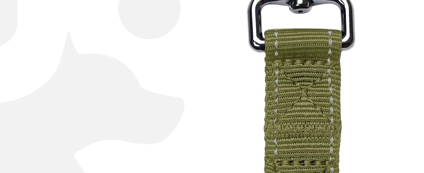 Авторемень для собак Wuglo 30-95 см - для автокрісла безпеки, з гачком та пряжкою, регульований, універсальний (Хакі)