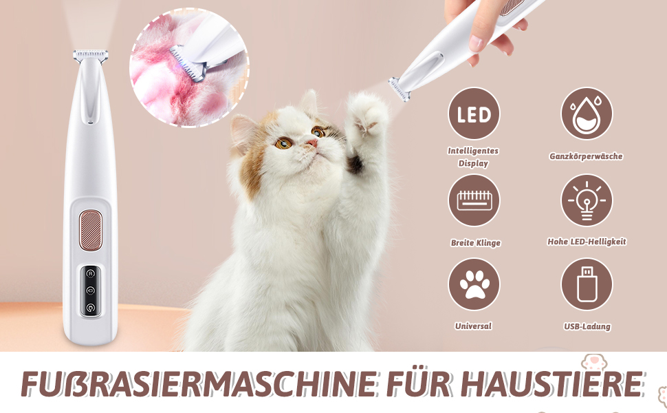 Триммер для стрижки кігтів Paw Trim Pro: безшумний електричний триммер для собак та котів з гребінцем від бліх