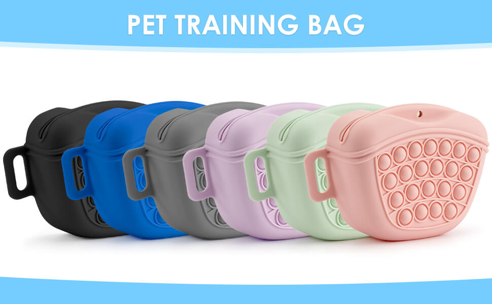 Сумка для ласощів для собак Gobeigo з клікером для дресирування, магнітною застібкою, рожевого кольору