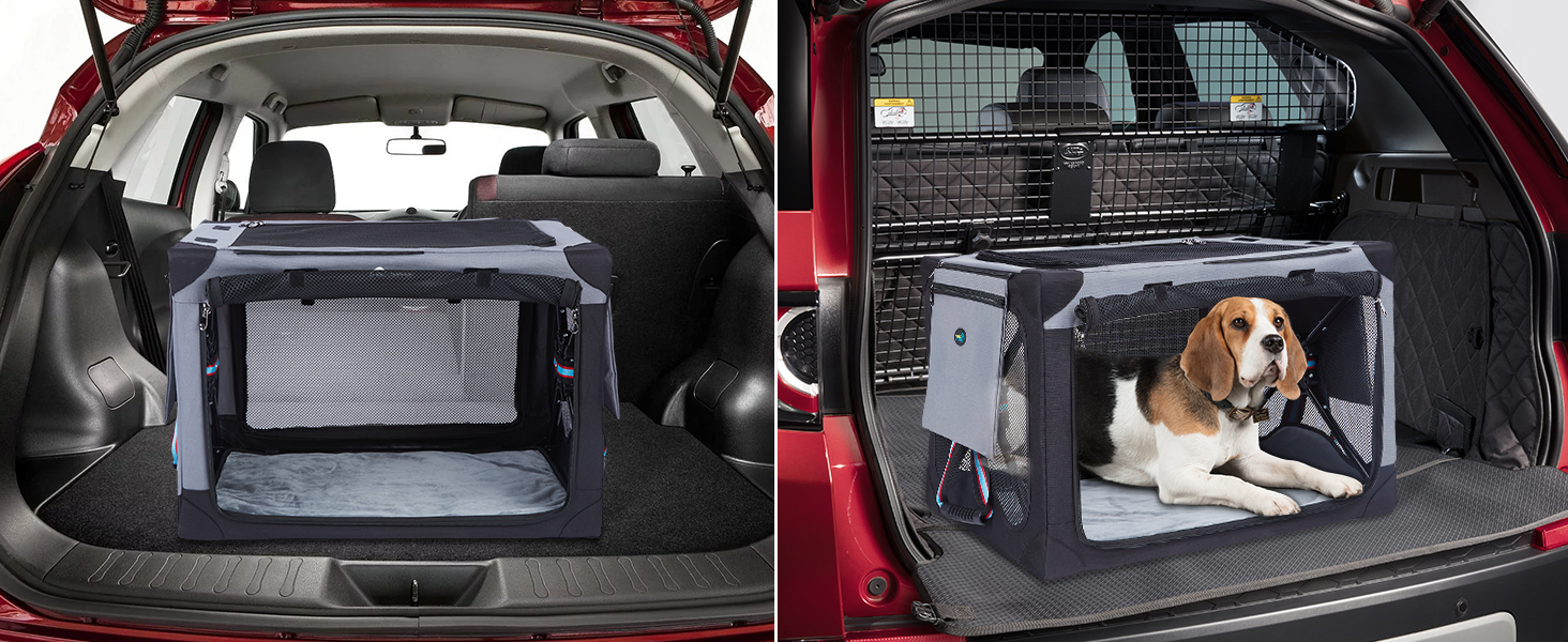 Складаний бокс для собак Ownpets L 81x58.4x58.4 см, переноска з водонепроникної тканини, з додатковою сумкою для зберігання