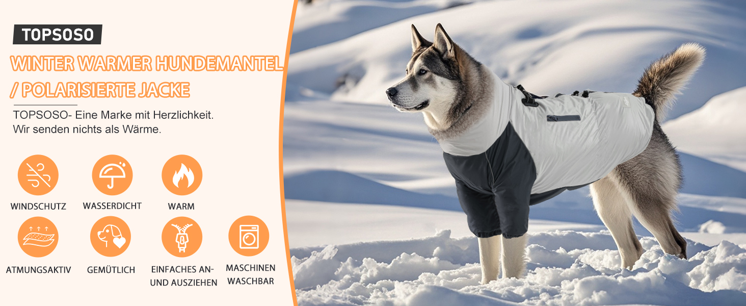 Тепла зимова куртка для собак великих порід XXL, водонепроникна, з капюшоном, кишені, блискавка, шнурок, D-Ring, кашмір