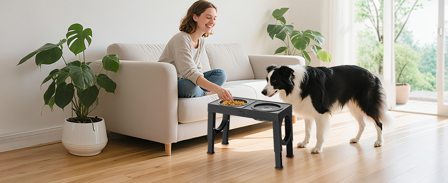 Набір мисок для собак X XBEN 3-в-1: миска для води з захистом від пролиття 1.4L, миска від захлистування 1L, годівниця з 5 рівнями регулювання висоти для середніх та великих собак, нековзна годівниця, рожевий колір