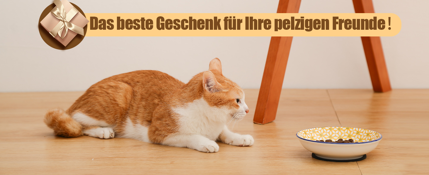 Набір мисок для котячого корму Napf Katze з кераміки, набір 6 шт. з антиковзною підкладкою, об'єм 250 мл, серія