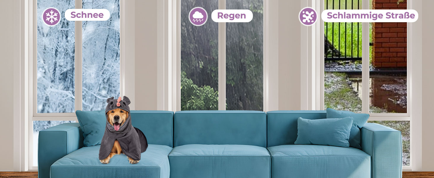 Рушник для собак Badeantel, з мікрофібри, швидковисихаючий, для великих, середніх та маленьких собак/котів (зелений, S, Сіре Носоріг)