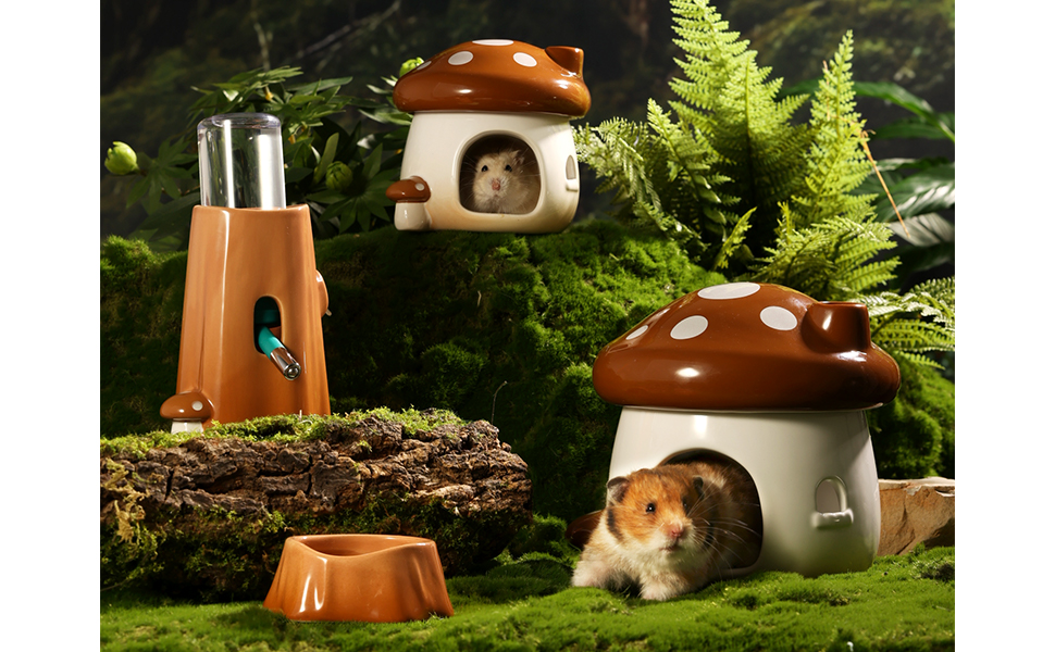 Поїлка для хом'яків Bucatstate зі стійкою, 120 мл, не протікає, аксесуар для гризунів (коричнева)