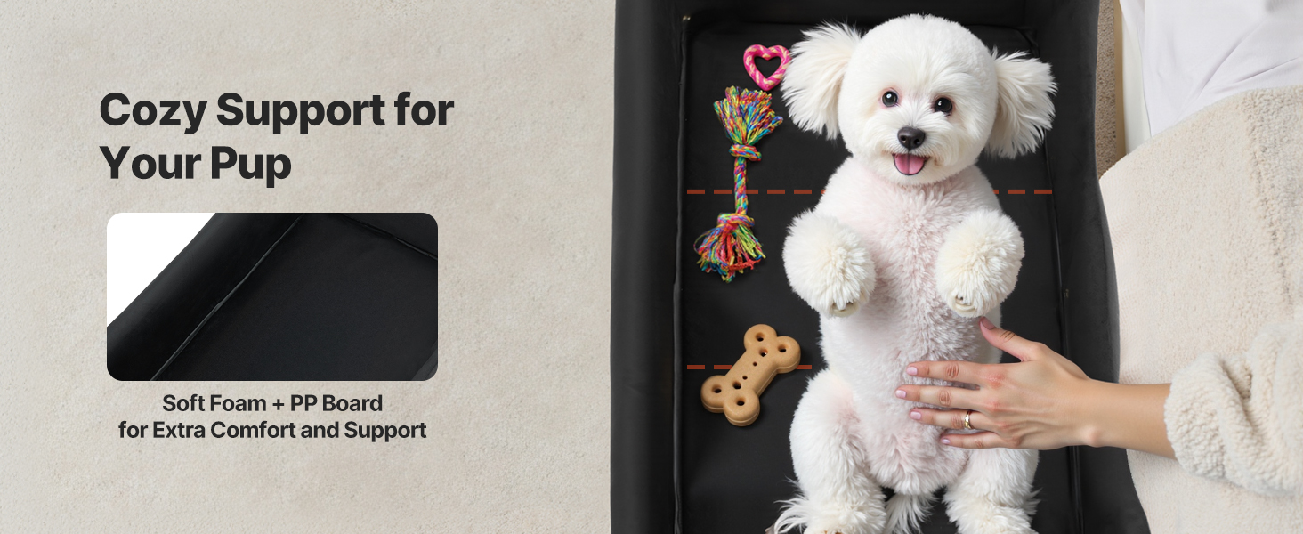 Підвищене ліжко для домашніх тварин VEVOR (XL), складне ліжко для собак з тканини 600D Oxford та голландського оксамиту, портативне дитяче ліжко з колесами та боковими кишенями, бежеве