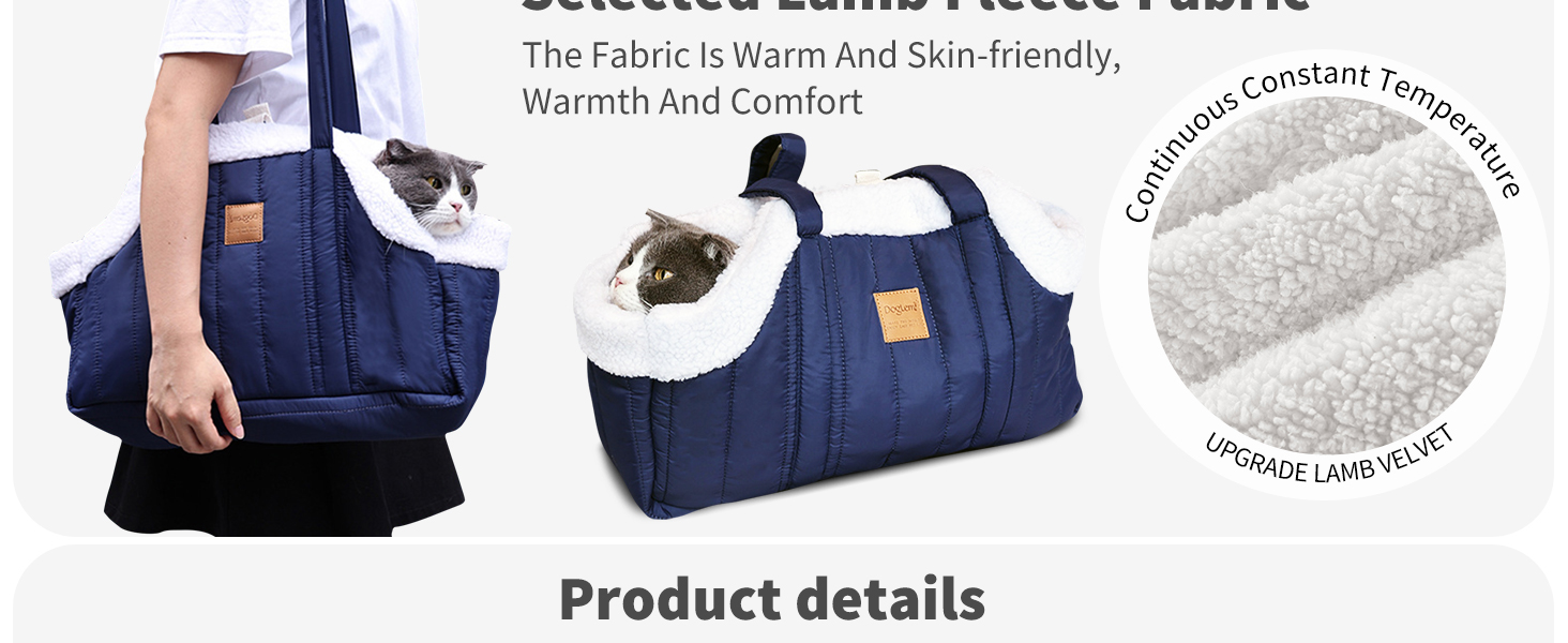 PETCUTE Сумка-переноска для собак і котів, чорна, з карабіном, складна, для маленьких тварин