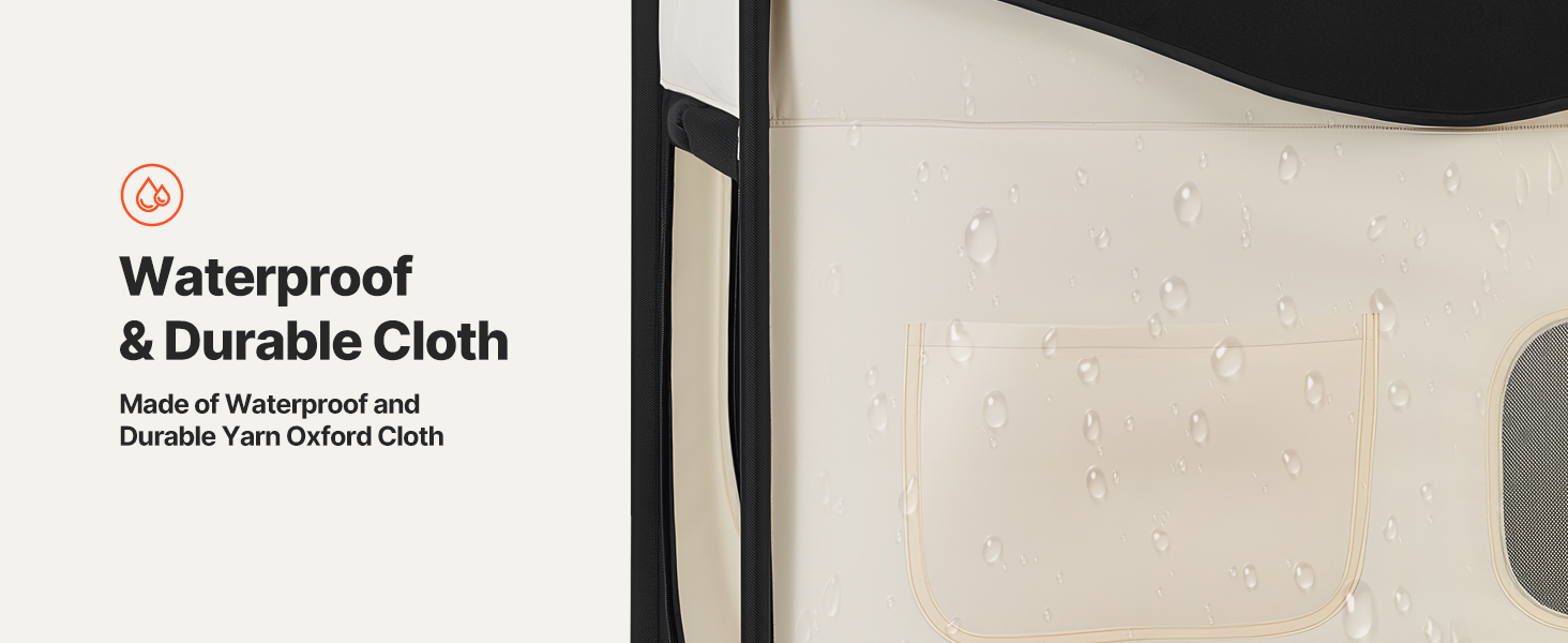 Підвищене ліжко для домашніх тварин VEVOR (XL), складне ліжко для собак з тканини 600D Oxford та голландського оксамиту, портативне дитяче ліжко з колесами та боковими кишенями, бежеве