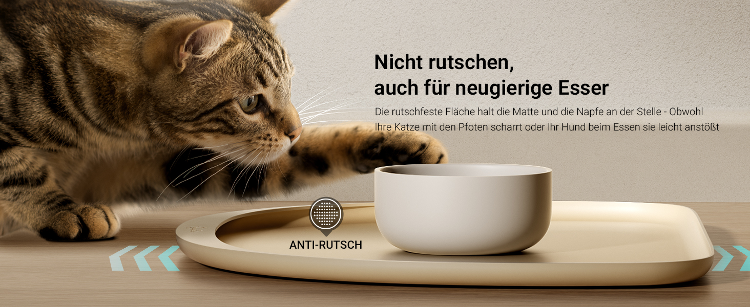 Підкладка під миску для котів DownyPaws, силіконова, 62 x 43 см, бежева. Захист від розливу води та корму, легко миється, BPA-free