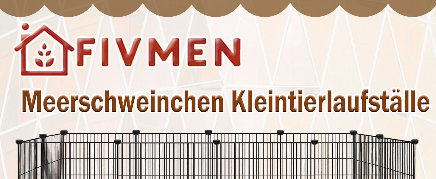 Клітка-вольєр для дрібних тварин FIVMEN 145x75x48 см, 12 панелей з дверцятами, білий/чорний