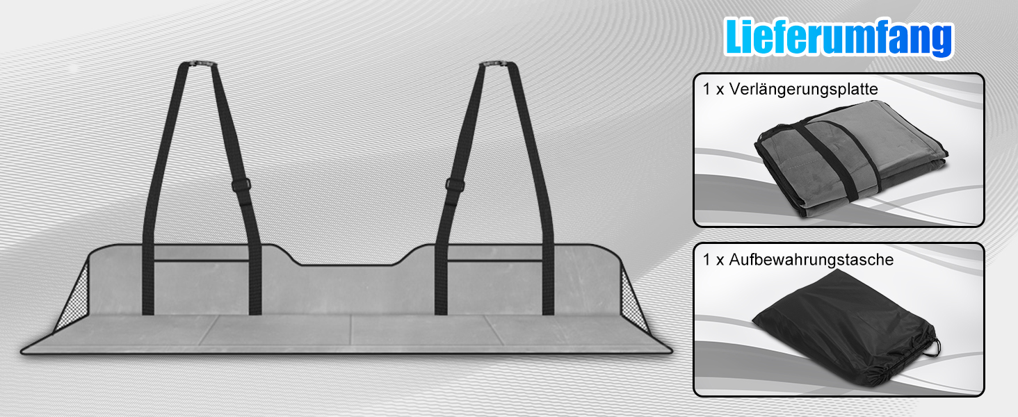 Розширювач для заднього сидіння автомобіля, килимок-матрац, сірий, фланель | Розширювач для SUV, MPV, компактних авто