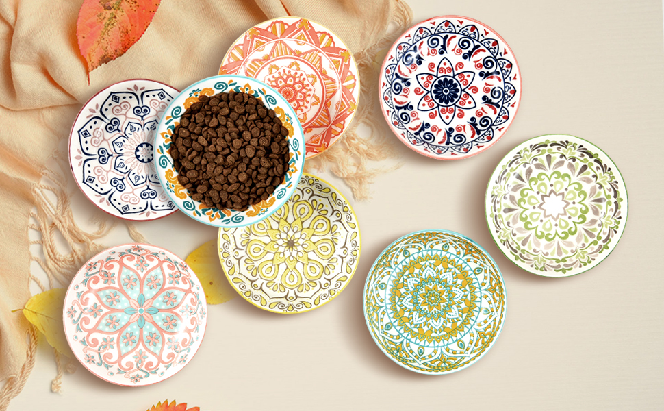 Набір мисок для котів з кераміки (8 шт.) - миски для корму, годівниці для котів, керамічні миски для котів