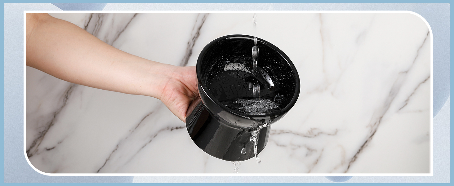 Підвищена годівниця для котів, керамічна - миска для води та їжі, антиблювотний дизайн, 550 мл, білий колір