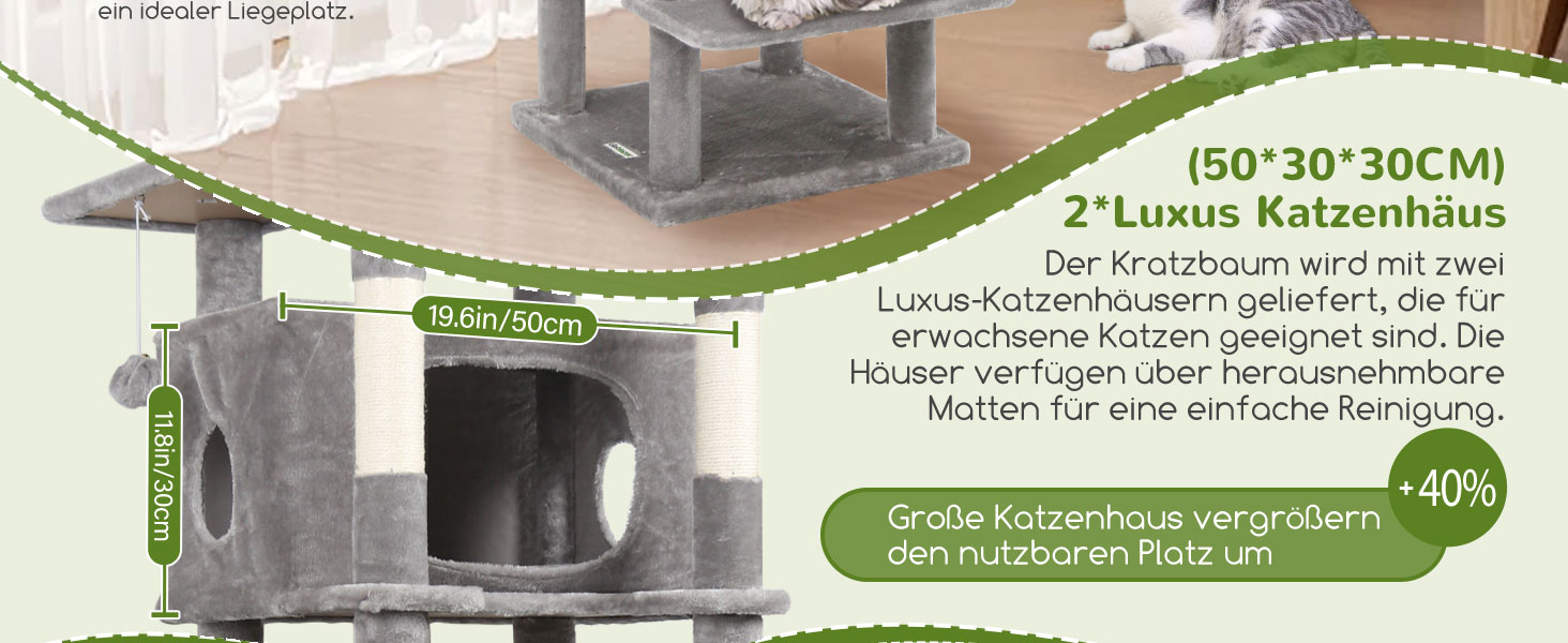 Драбина-будинок для котів Globlazer S74 XXL (188 см, сірий) - міцна, кутова, з будиночком та платформами