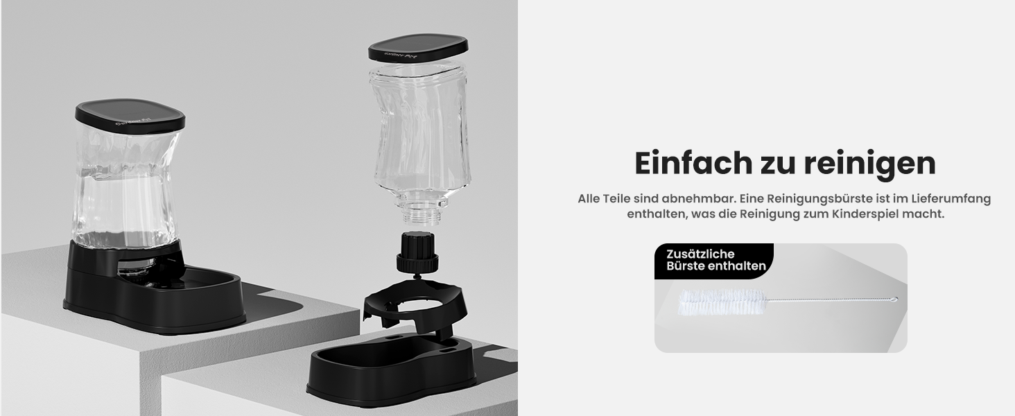 Автоматичний диспенсер води для котів та собак Gardner, 3.85L, без струму, BPA Free, гравітаційний, для середніх/великих тварин (чорний)