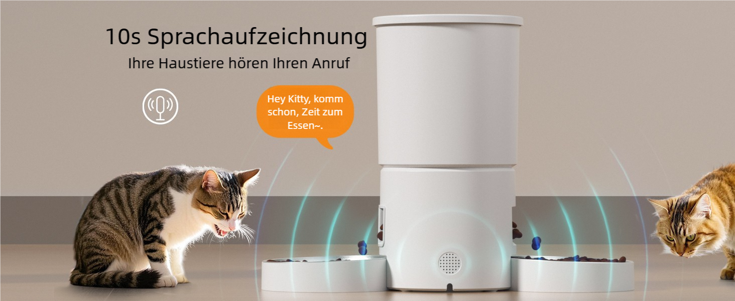 Автоматичний дозатор корму для котів з двома мисками, для кошенят та маленьких собак. Білий, 4.2L, з нержавіючою сталлю (2 миски)