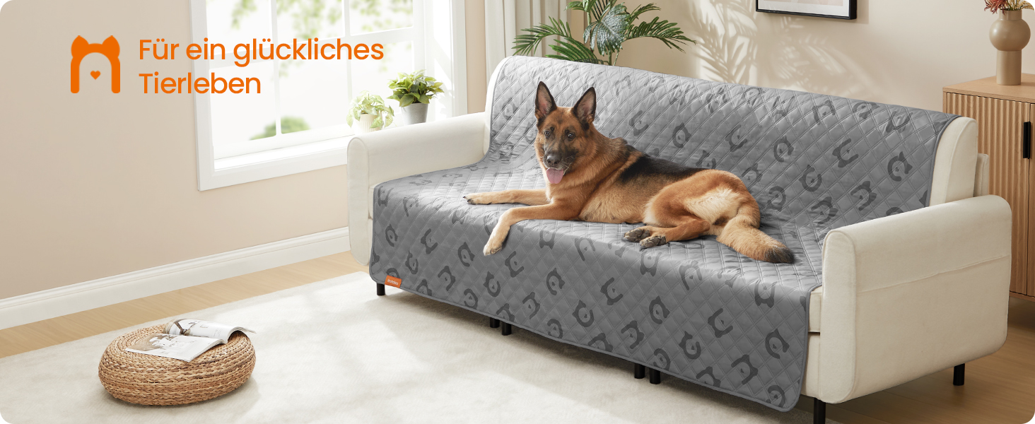 Водонепроникний килимок для собак Feandrea, 208 x 173 см, захист для авто/дивану, машинне прання, антиковзаюча підкладка, стеганий дизайн, сірий PPB024GD01