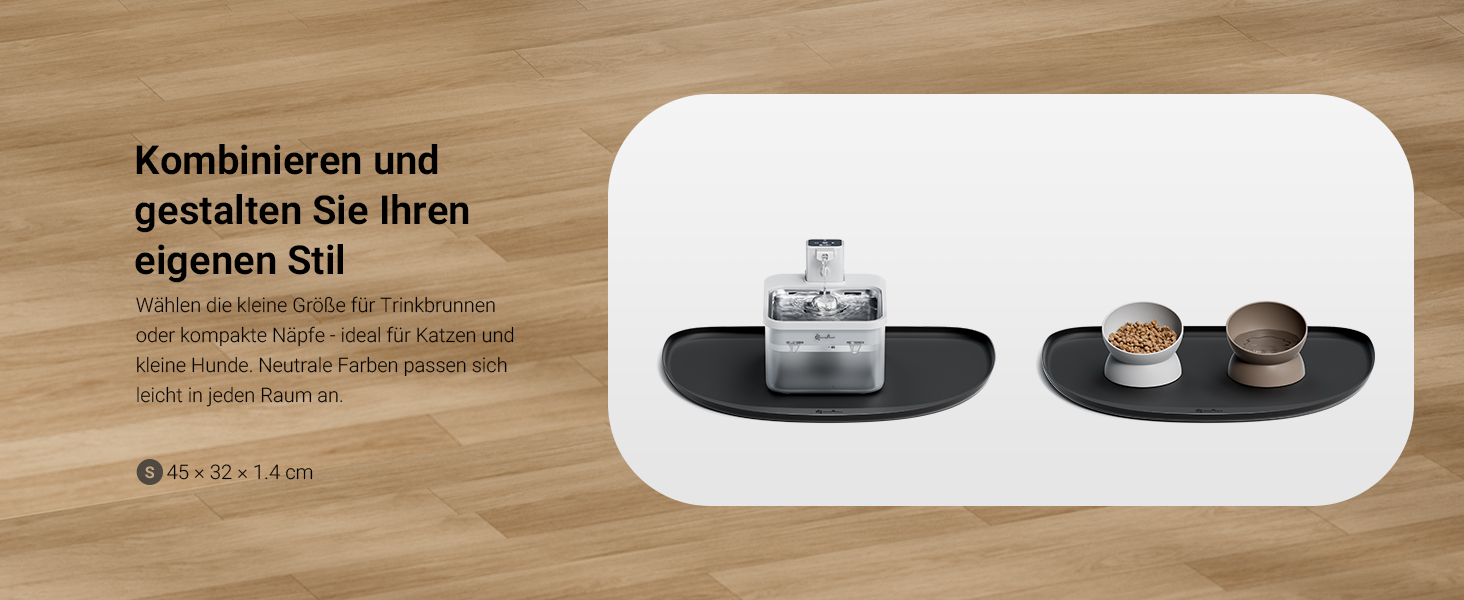 Підкладка під миску для котів DownyPaws, силіконова, 62 x 43 см, чорна. Захист від розливання, легко миється, BPA-free