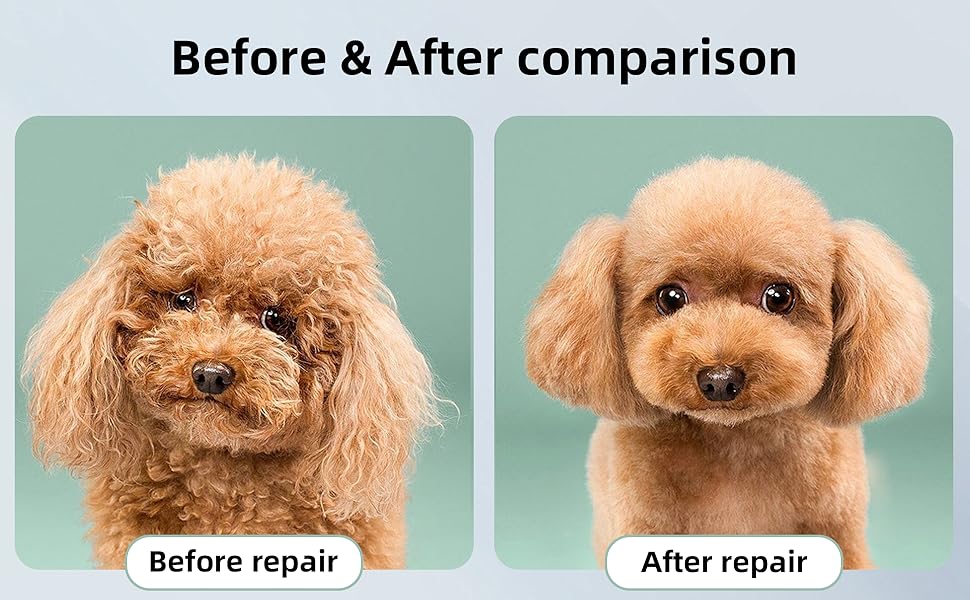 Професійний набір для грумінгу собак: тример для шерсті з акумулятором 2000mAh, 6500rpm, тиха робота, чорний колір