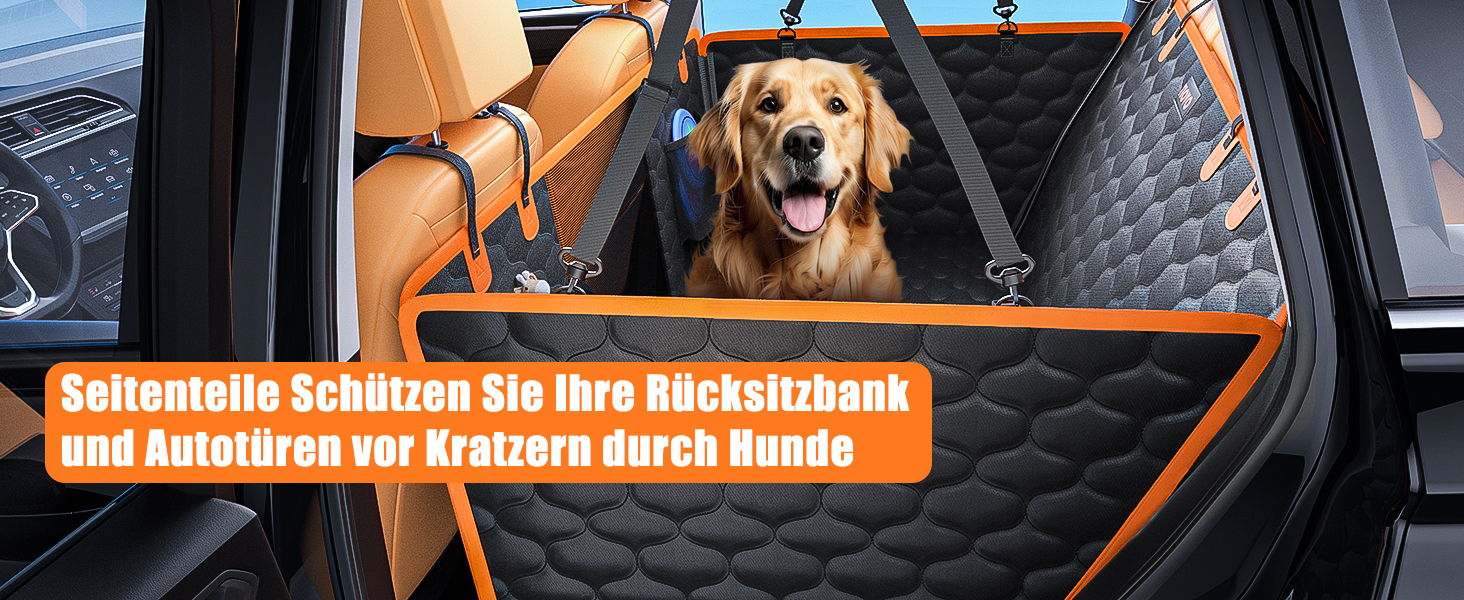 Кришка для автосидіння для собак JOEJOY, водонепроникна, стійка до подряпин, для заднього сидіння, з жорсткою основою