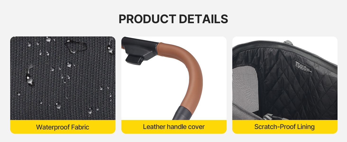 Дитяча коляска для собак Beberoad Pets X6, сіра, до 30 кг, складна, з регулюванням спинки 180° та амортизаторами