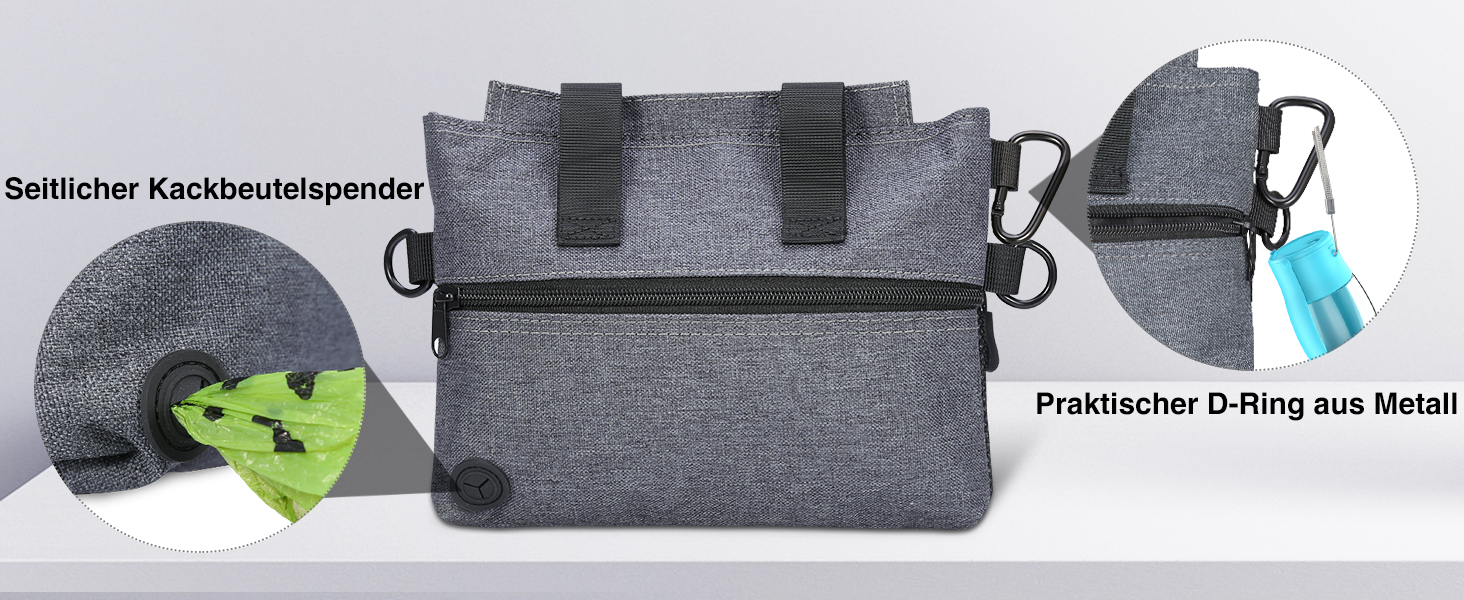 Сумка для ласощів для собак Brifit з магнітною застібкою, для тренувань, з регульованим поясом, знімною внутрішньою кишенею та дозатором для відходів, 22 x 19 x 3 см