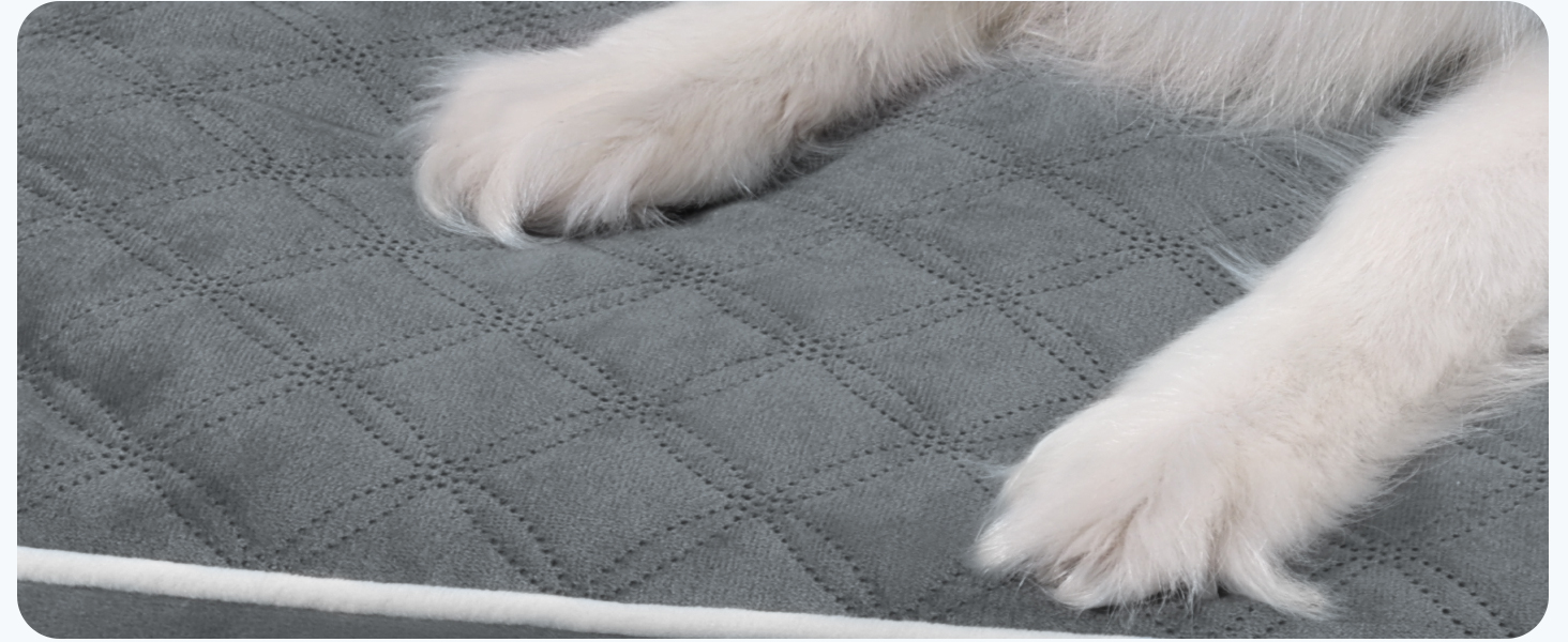 Ортопедичне ліжко для собак середнього розміру KSIIA, 88x55x7 см, знімний, миючий, темно-сірий