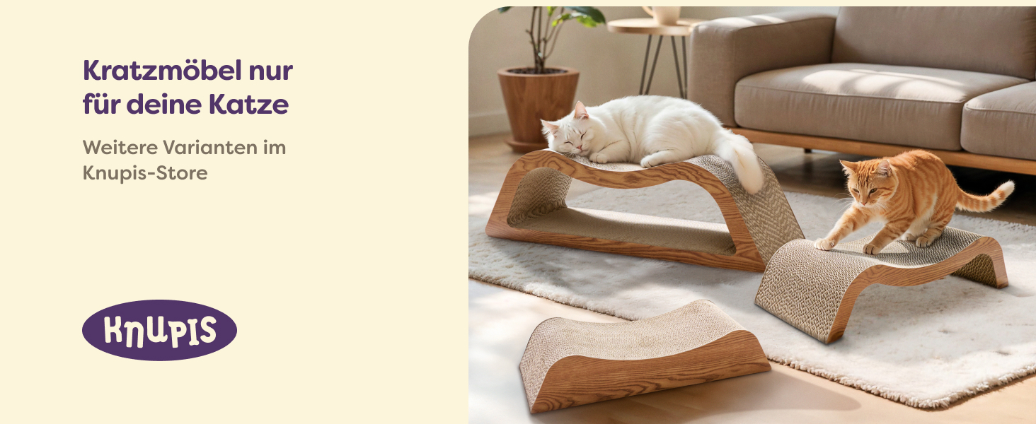 Кігтеточка для котів 3 шт. XXL 75см – Міцний картон для догляду за кігтями – До 2 років використання – Економія місця – Захист дивану та меблів (Cloud) (Коричневий)