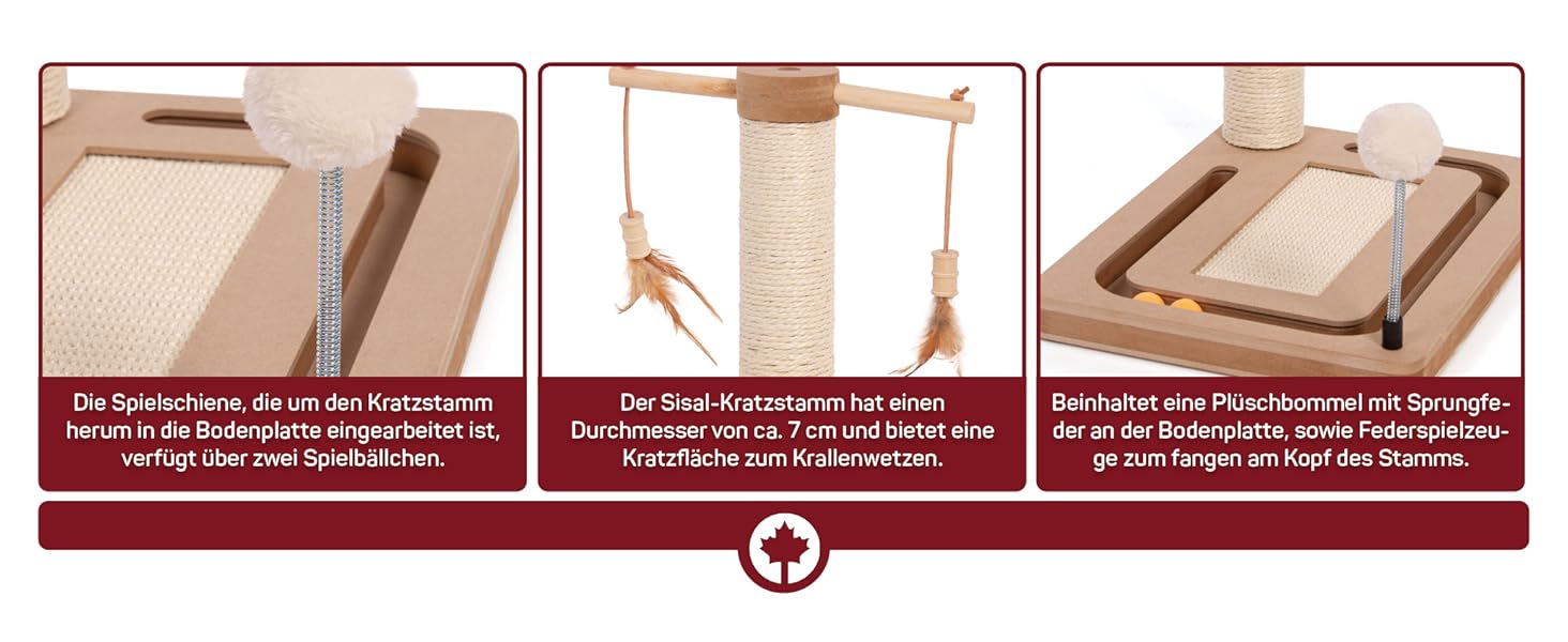 Котячий стовпчик для котів Lilly - інтерактивна іграшка для самостійних занять | 78 см | 33 x 33 x 80 см