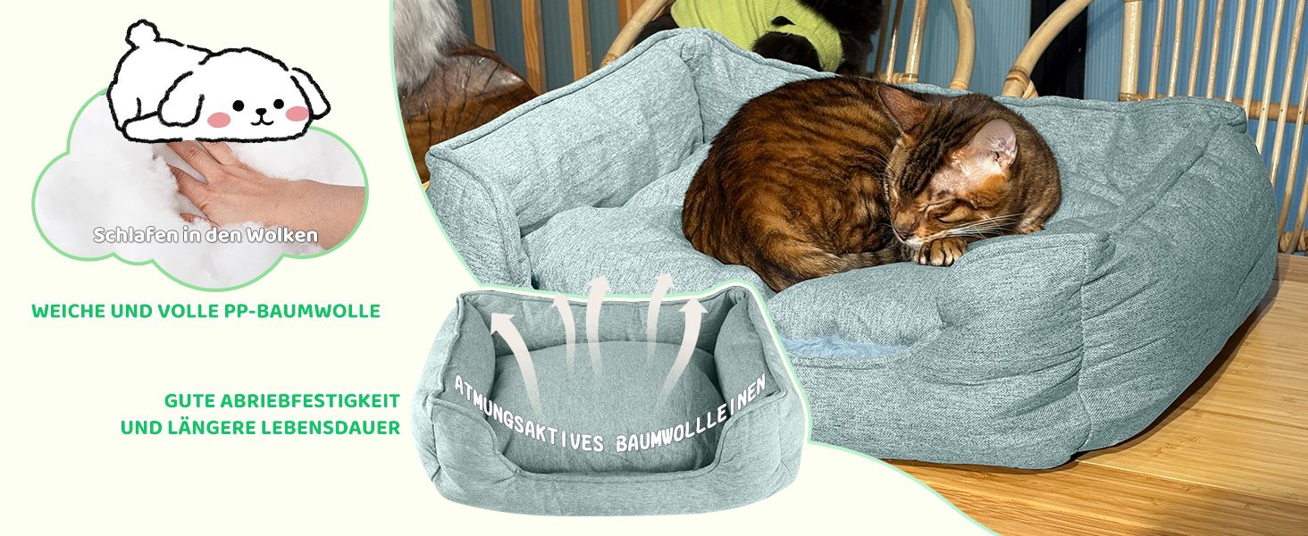 Крісло-ліжко для собак великих порід, 90x69x21 см, зелене, з м'якою подушкою, миється, двостороннє