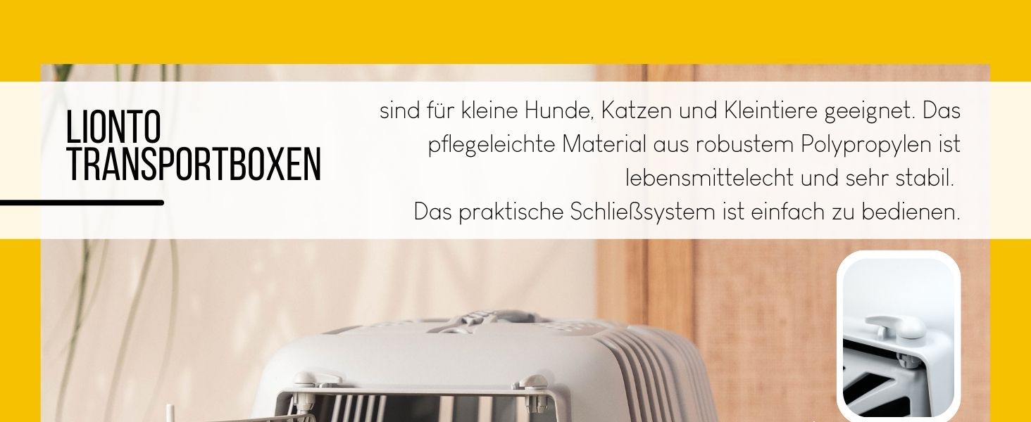 Транспортна переноска для собак Lionto, 55x36x36 см, сіра, для собак, котів та дрібних тварин до 15 кг, з ручкою та надійним замком