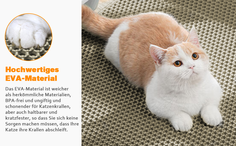 Килимок для котячого туалету Blissstorm Matte 60x90cm з EVA, двошаровий, водонепроникний, антиковзкий, легко миється. Підходить для всіх котів. Колір хакі/рожевий.