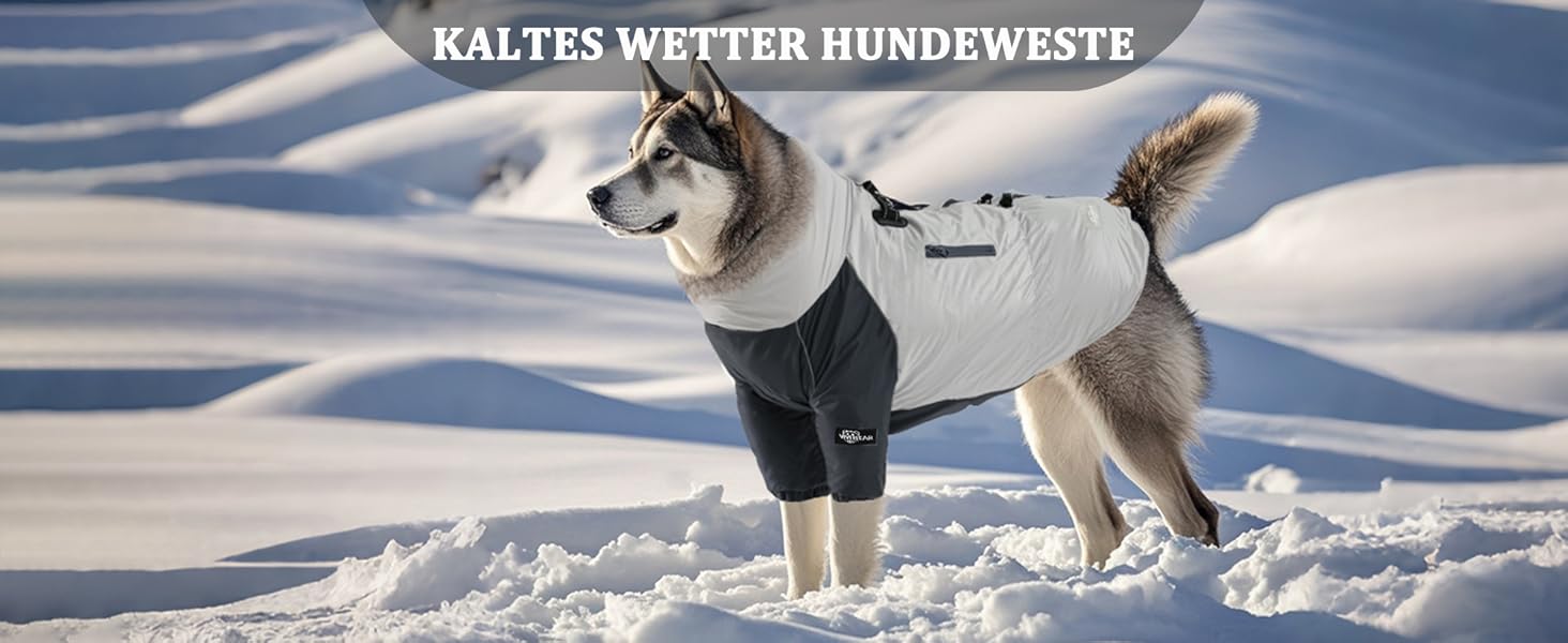 Теплий водонепроникний жилет для собак середнього та великого розміру з кільцем для повідка та кишенею. Зимовий костюм для собак, в'язаний фліс, захист від вітру та снігу, сірий, XL