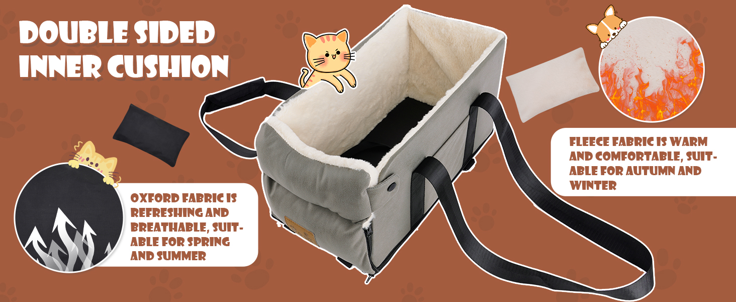 Автокрісло для собак та котів з консолью: підйомник для тварин, знімне, миється, для подорожей (до 6.1 кг)