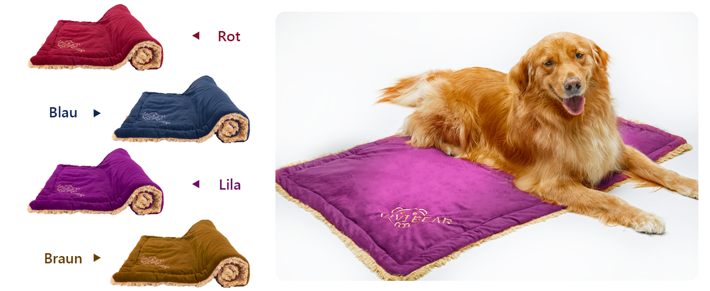 Килимок для собак, ліжко для великих собак Comfy - миючий, плюшевий, стильний, 110x70 см, блакитний