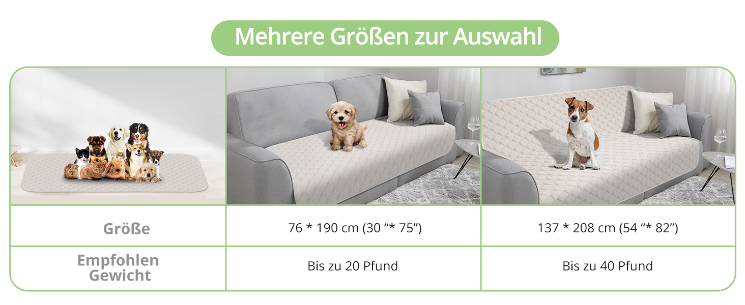 Водонепроникний коврик для собак, 137 x 208 см, килимок для домашніх тварин, ковдра для собак, неслизький, міцний, багаторазовий, можна прати в пральній машині, захист для дивану, ліжка, автокрісла, темно-сірий (Бежевий, M (137x208cm))