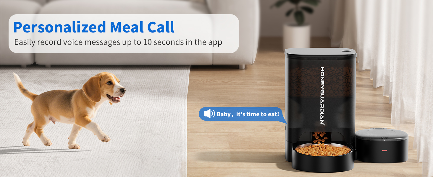 Автоматичний годівниця для котів HoneyGuaridan 2-в-1 з Wi-Fi, для сухого та вологого корму, з охолодженням та сухим мішечком, чорний