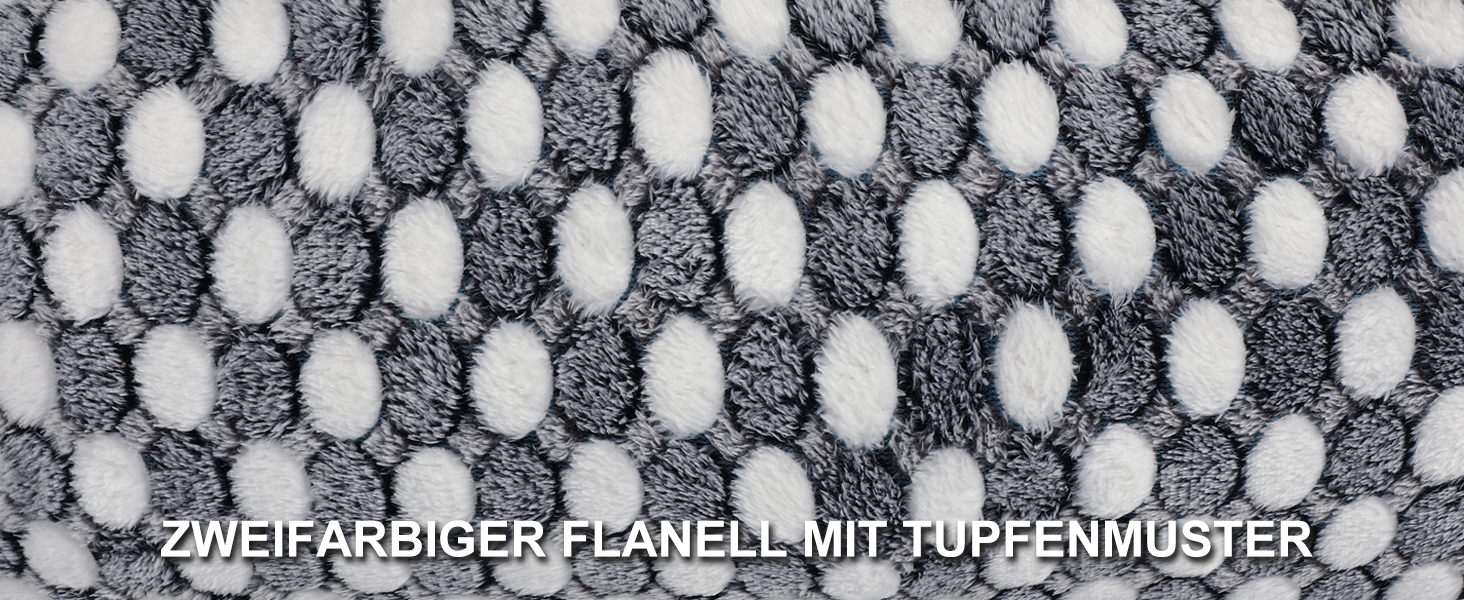 М'яке ліжко для собак великих порід з візерунком у крапку, фланелеве, антистресове, 90x65x23 см, сіро-блакитне