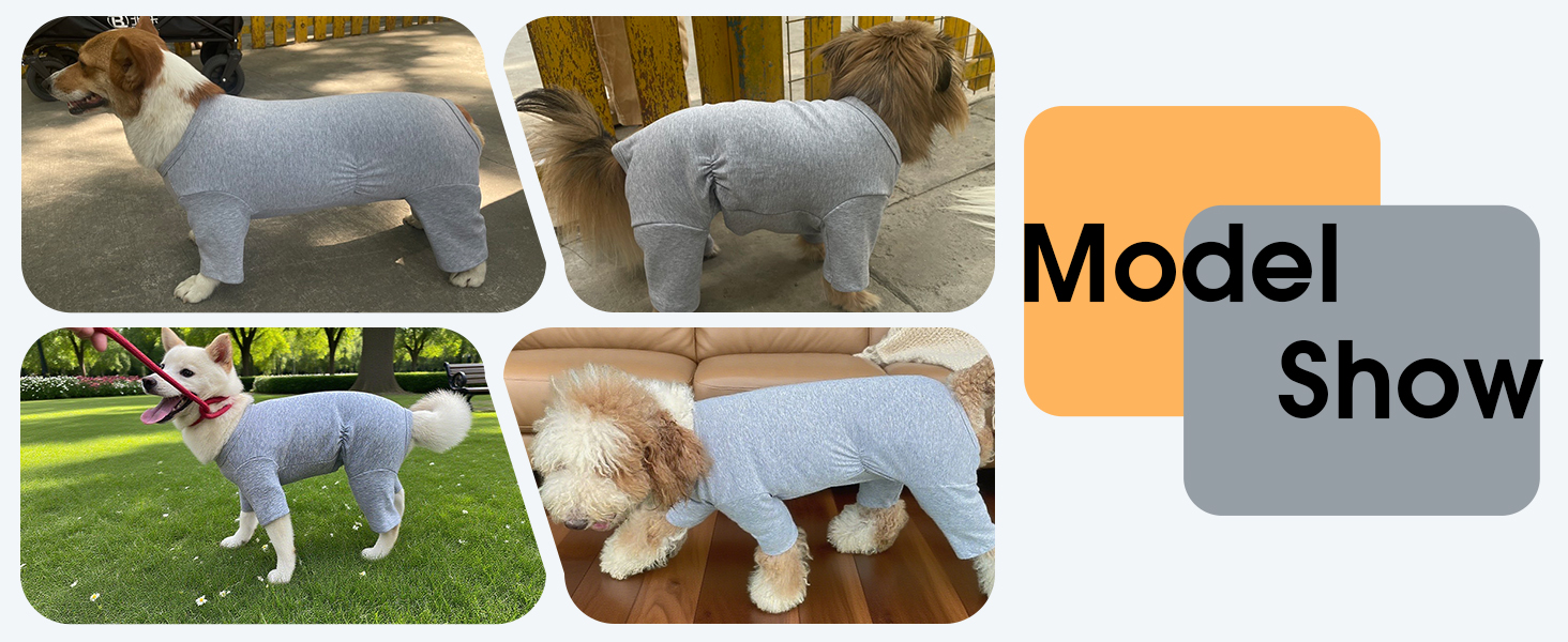 Піжама для собак OP Body 3XL, захисний костюм після операції, від алергії, випадання шерсті, лизання, сірий колір