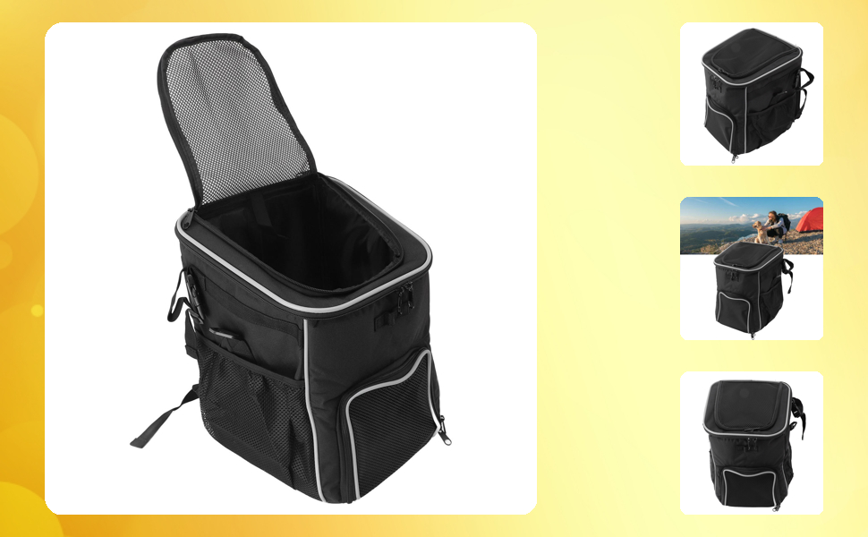 Велосипедний переносник для собак, водонепроникний рюкзак-переносник, зручний та дихаючий, для активного відпочинку (BLACK)