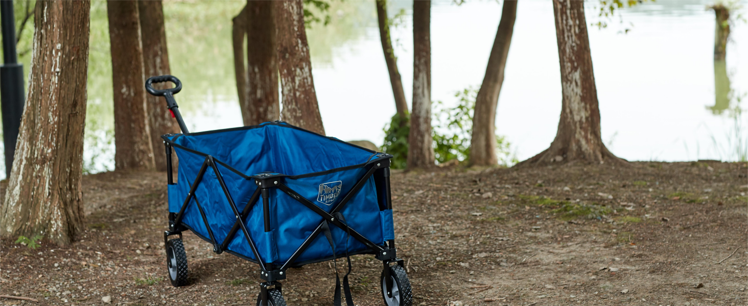 TIMBER RIDGE XXL: Садовий візок-трансформер з кишенями та тримачем для напоїв, для всіх типів місцевості, чорний