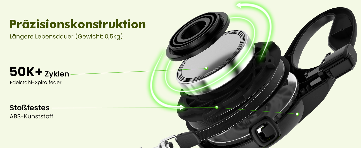 Рулетка для собак Pecute 8м, бісостійка, з набором для збору відходів, 360° без перекручування, чорна (до 50кг)